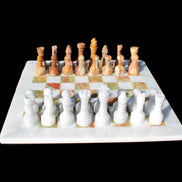 Afghan Jade Onyx Chess Set in case 4900g Rocks and Things