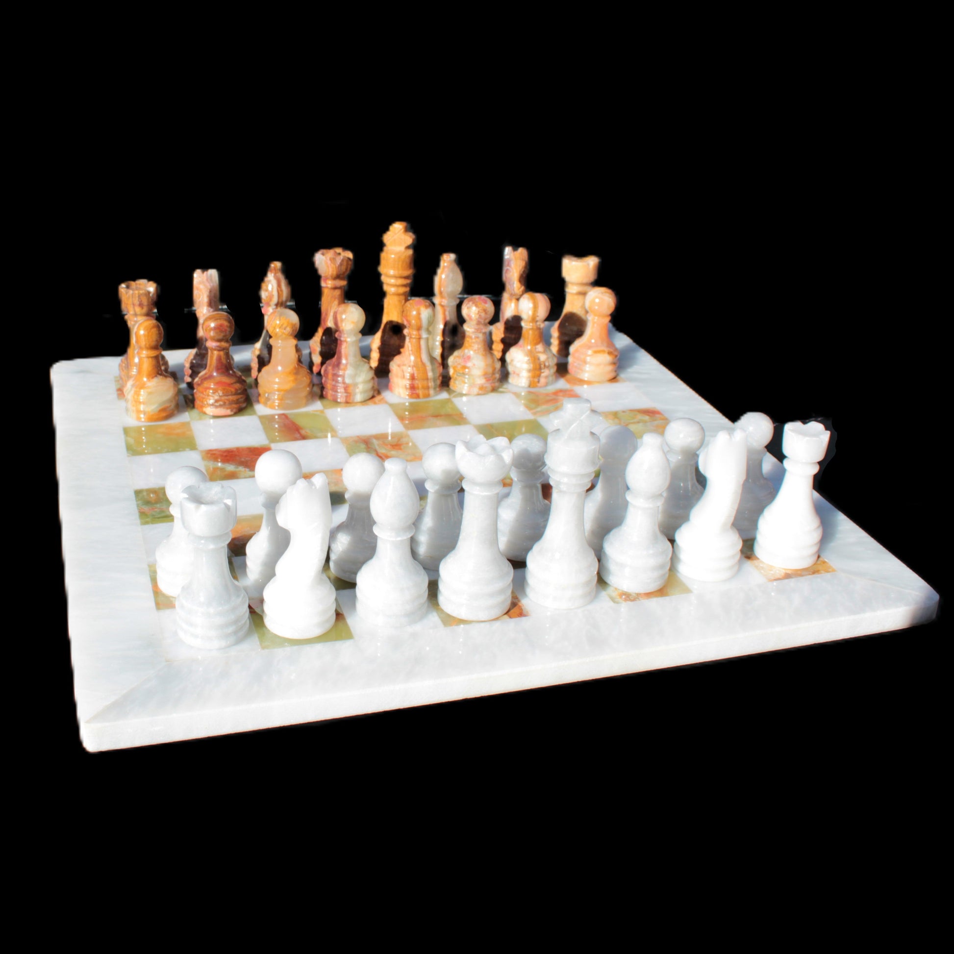 Afghan Jade Onyx Chess Set in case 4900g Rocks and Things