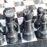 Marble Chess Set in case in sunlight - Rocks and Things Store