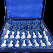 Marble Chess Set in case in sunlight - Rocks and Things Store