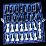 Marble Chess Set in case in sunlight - Rocks and Things Store
