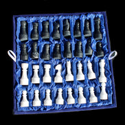 Marble Chess Set in case in sunlight - Rocks and Things Store