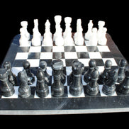 Marble Chess Set in case in sunlight - Rocks and Things Store