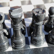 Marble Chess Set in case in sunlight - Rocks and Things Store