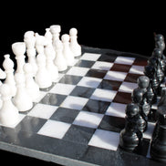 Marble Chess Set in case in sunlight - Rocks and Things Store