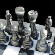 Marble Chess Set in case in sunlight - Rocks and Things Store
