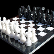 Marble Chess Set in case in sunlight - Rocks and Things Store