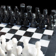 Marble Chess Set in case in sunlight - Rocks and Things Store