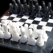 Marble Chess Set in case in sunlight - Rocks and Things Store