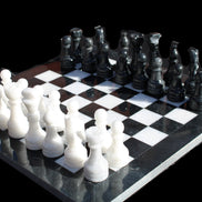 Marble Chess Set in case in sunlight - Rocks and Things Store