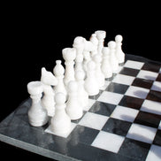 Marble Chess Set in case in sunlight - Rocks and Things Store