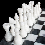 Marble Chess Set in case in sunlight - Rocks and Things Store
