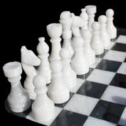 Marble Chess Set in case in sunlight - Rocks and Things Store