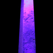 Caribbean Calcite obelisk 348*55*75mm 2574g in UV light - Rocks and Things Store
