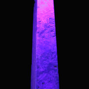 Caribbean Calcite obelisk 348*55*75mm 2574g in UV light - Rocks and Things Store