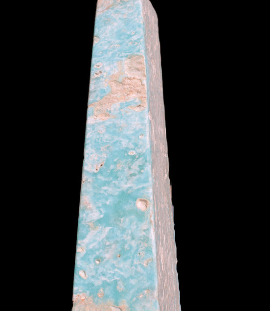 Caribbean Calcite obelisk 348*55*75mm 2574g in bright sunlight - Rocks and Things Store