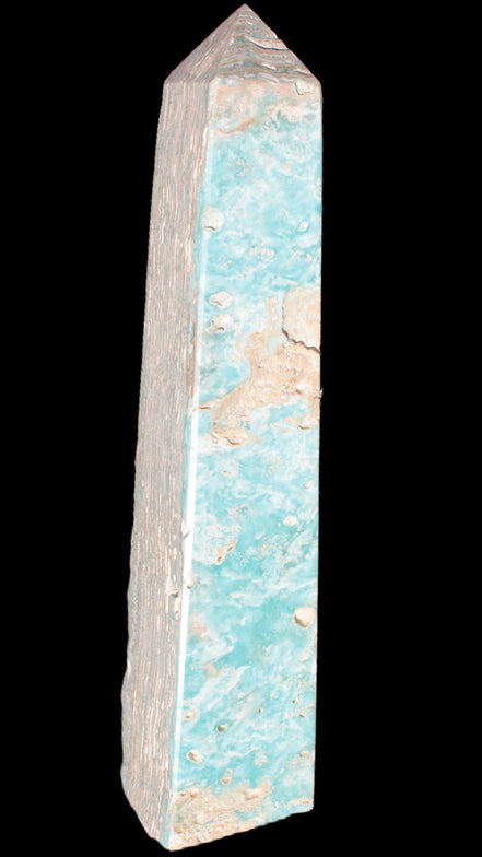 Caribbean Calcite obelisk 348*55*75mm 2574g in bright sunlight - Rocks and Things Store