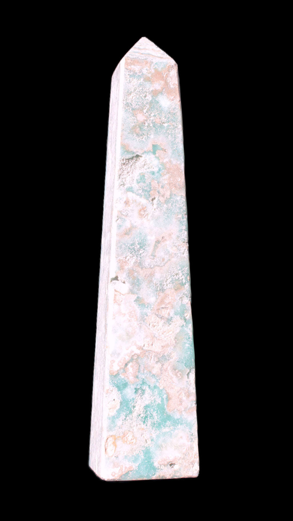 Caribbean Calcite obelisk 348*55*75mm 2574g in bright sunlight - Rocks and Things Store