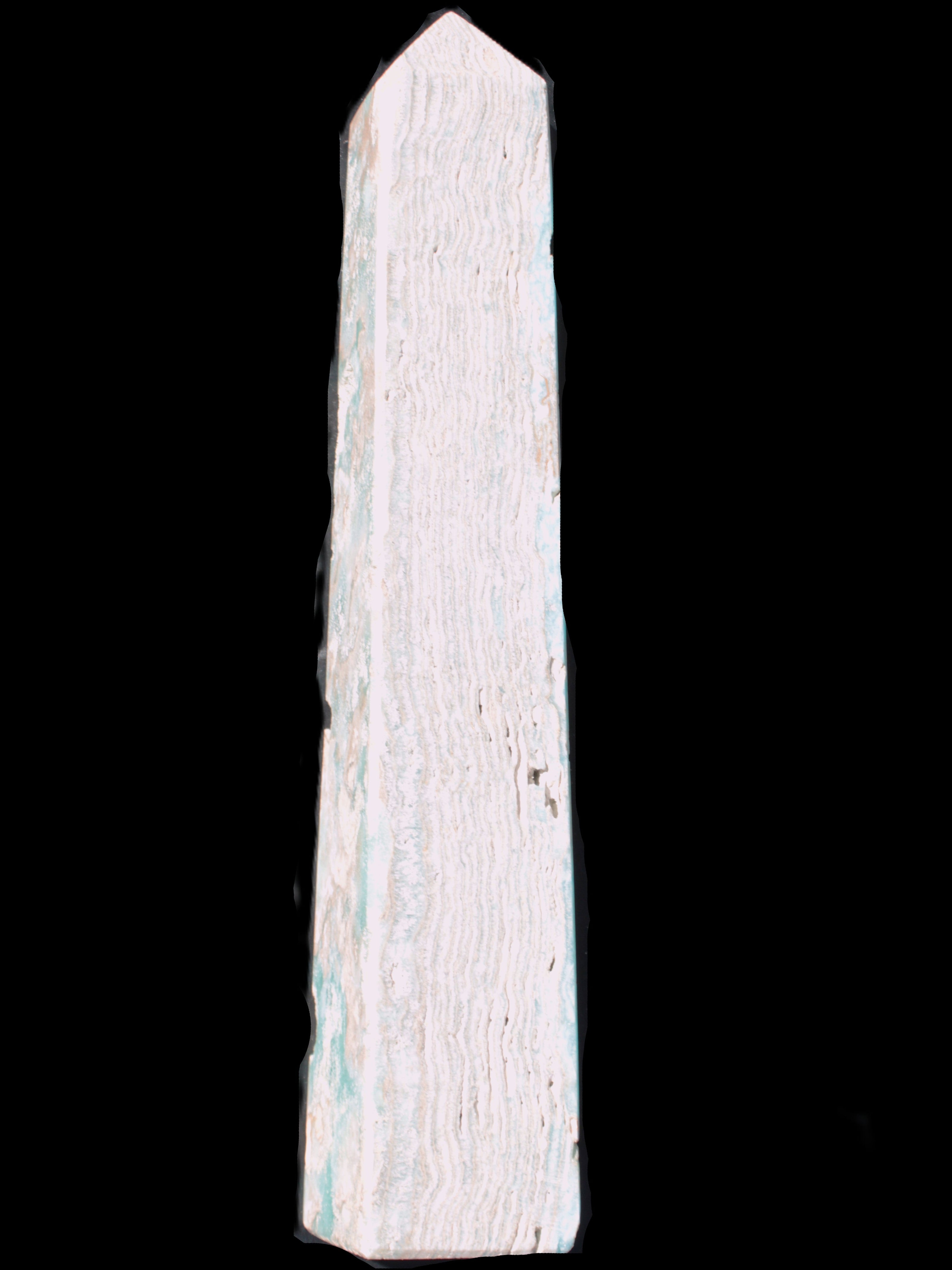 Caribbean Calcite obelisk 348*55*75mm 2574g in bright sunlight - Rocks and Things Store