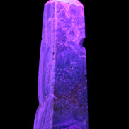 Caribbean Calcite obelisk 228*55*67mm 1554g in UV light - Rocks and Things Store