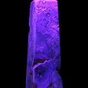 Caribbean Calcite obelisk 228*55*67mm 1554g in UV light - Rocks and Things Store