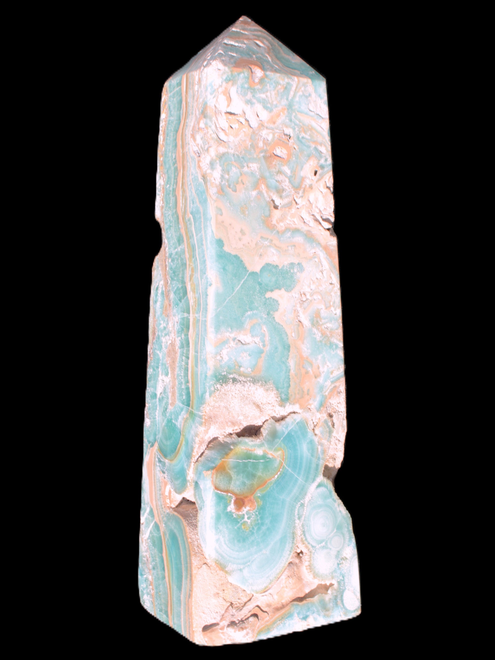 Caribbean Calcite obelisk 228*55*67mm 1554g Rocks and Things Store