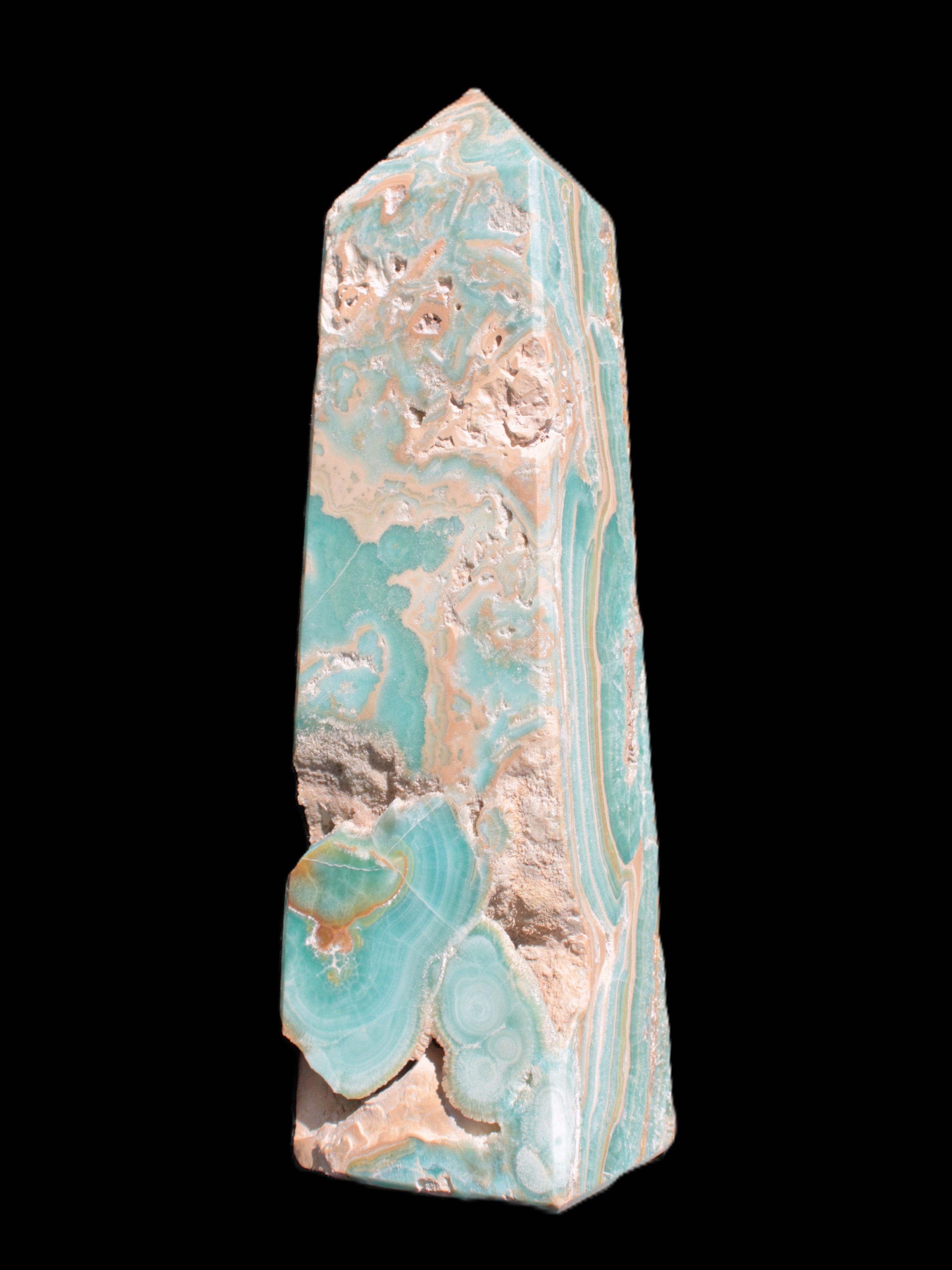 Caribbean Calcite obelisk 228*55*67mm 1554g Rocks and Things Store