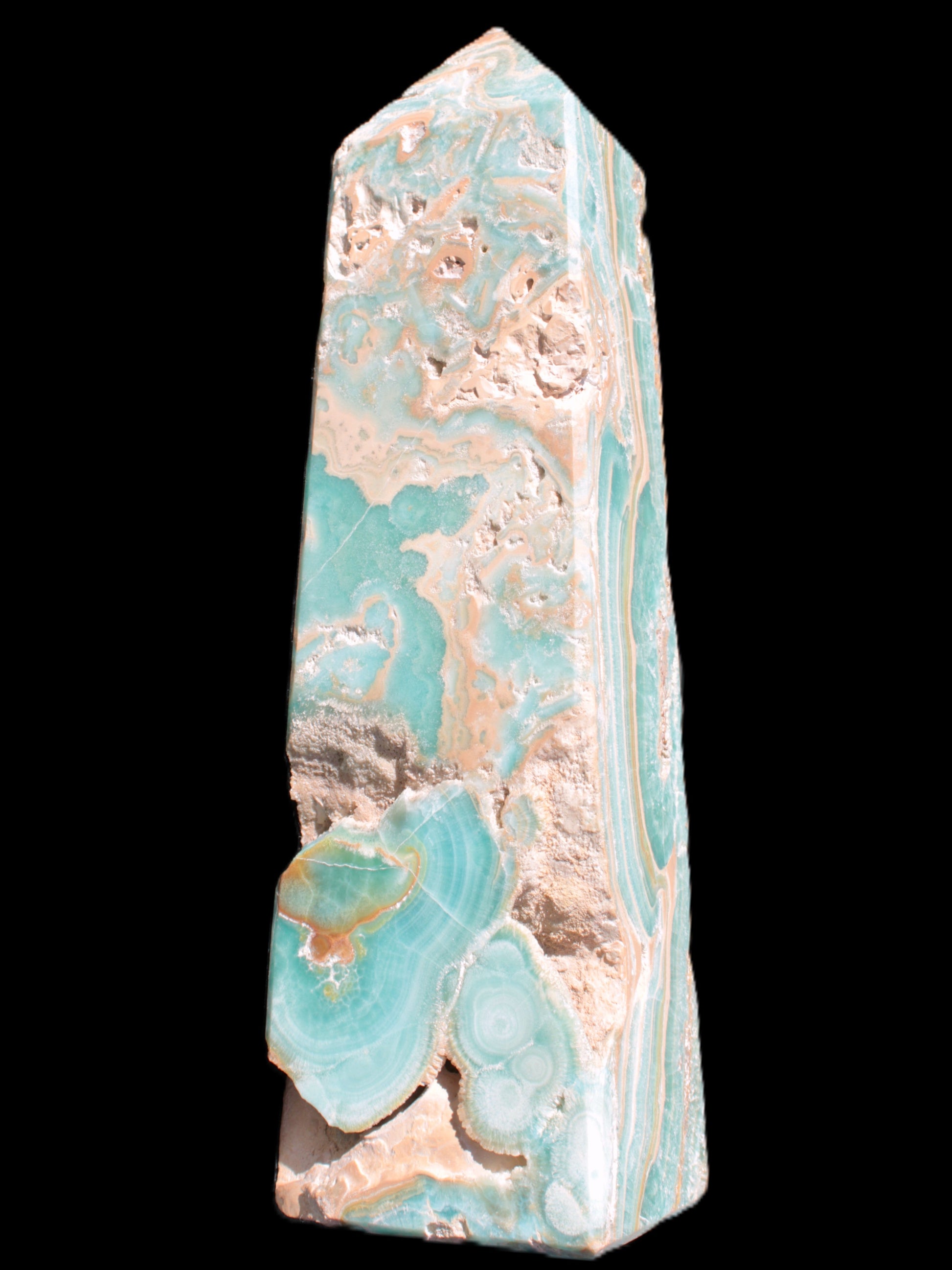 Caribbean Calcite obelisk 228*55*67mm 1554g Rocks and Things Store