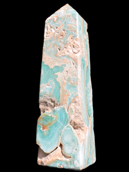 Caribbean Calcite obelisk 228*55*67mm 1554g Rocks and Things Store