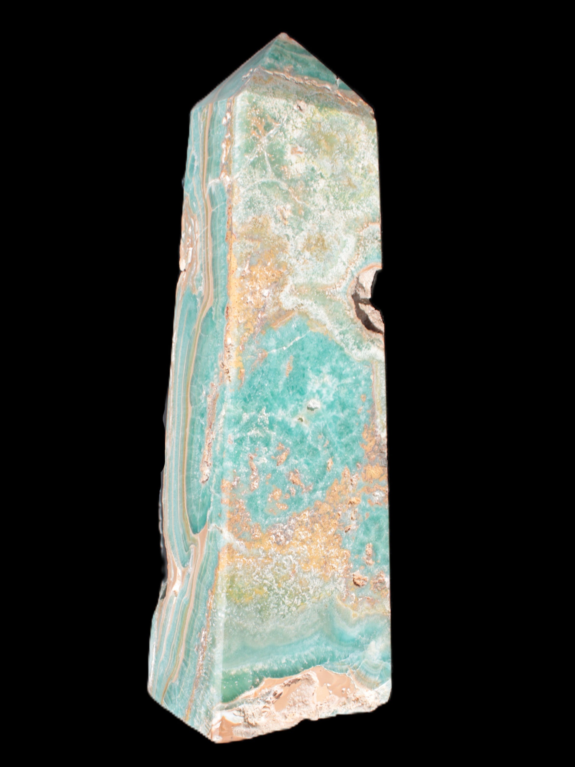 Caribbean Calcite obelisk 228*55*67mm 1554g Rocks and Things Store