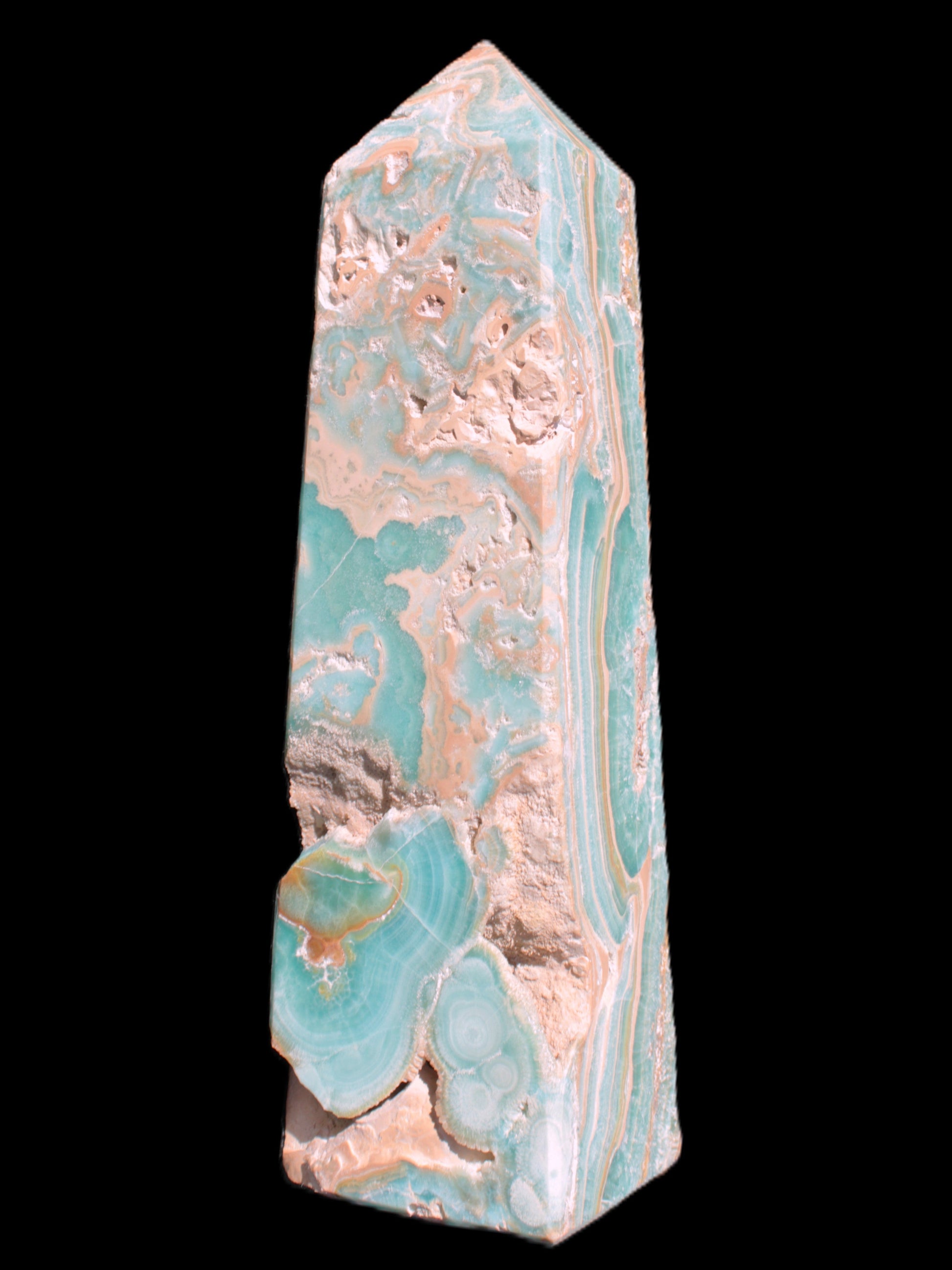 Caribbean Calcite obelisk 228*55*67mm 1554g Rocks and Things Store