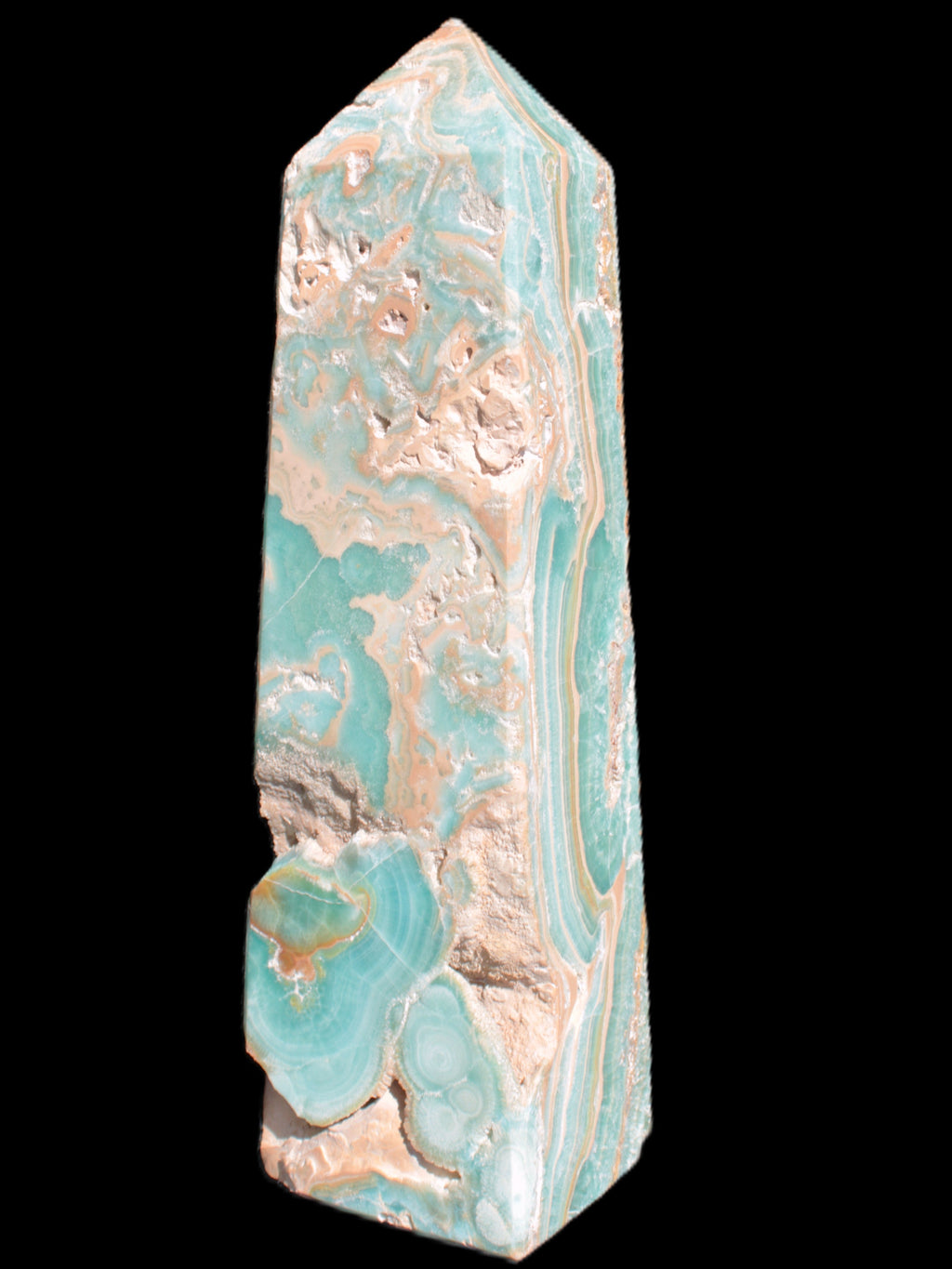 Caribbean Calcite obelisk 228*55*67mm 1554g Rocks and Things Store