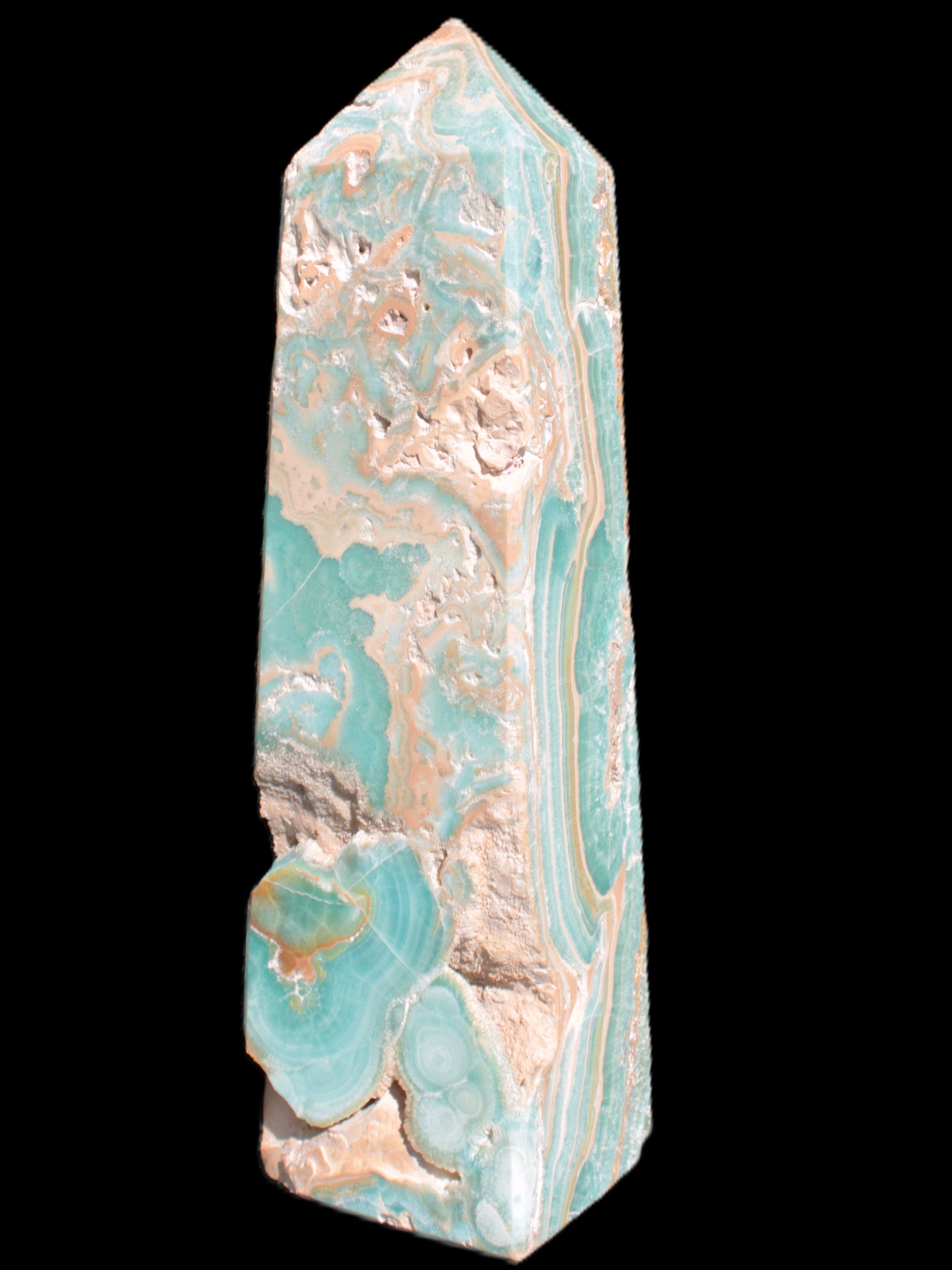 Caribbean Calcite obelisk 228*55*67mm 1554g Rocks and Things Store