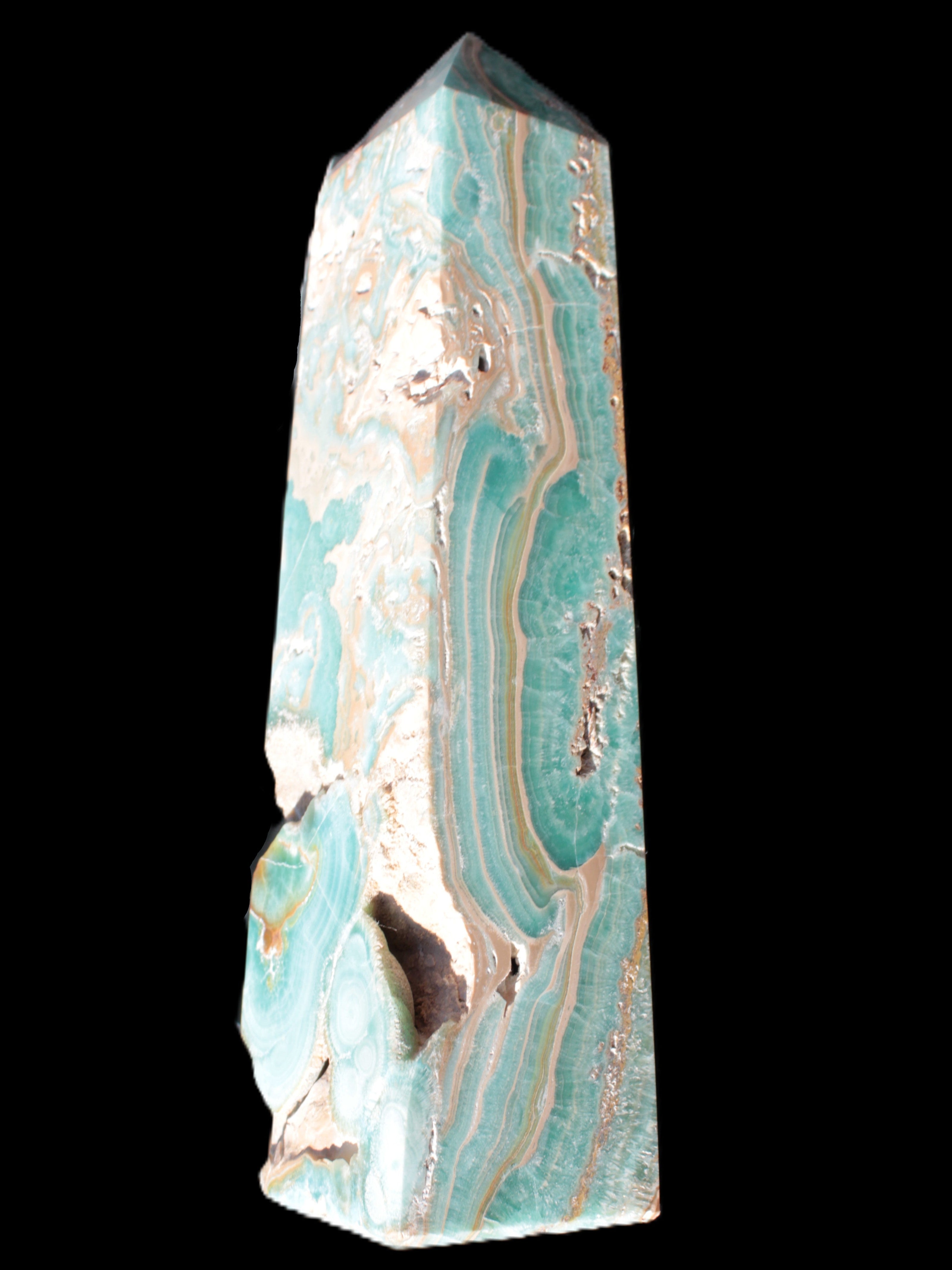 Caribbean Calcite obelisk 228*55*67mm 1554g Rocks and Things Store
