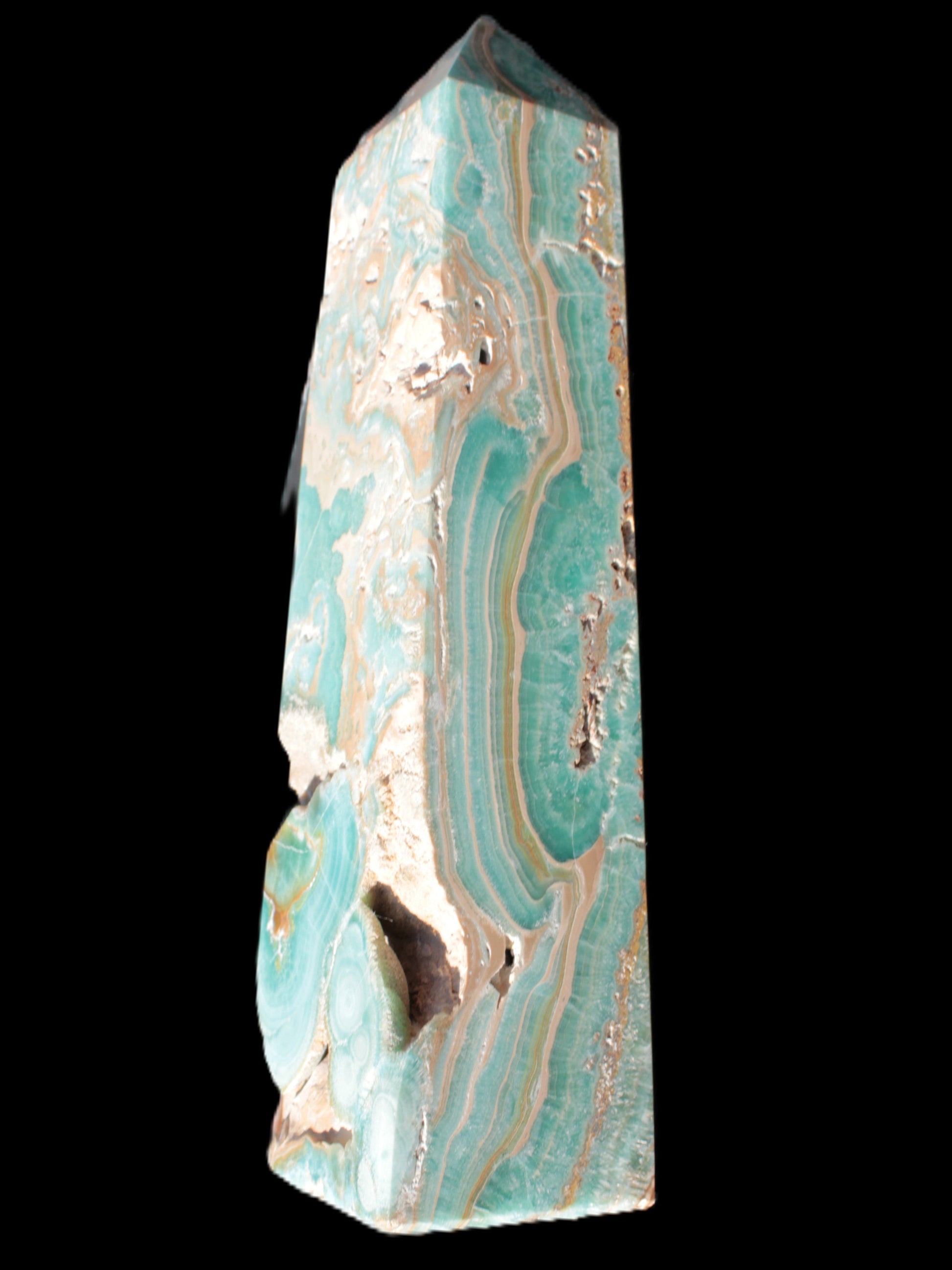 Caribbean Calcite obelisk 228*55*67mm 1554g Rocks and Things Store