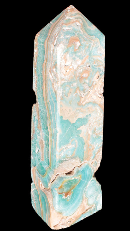 Caribbean Calcite obelisk 228*55*67mm 1554g Rocks and Things Store