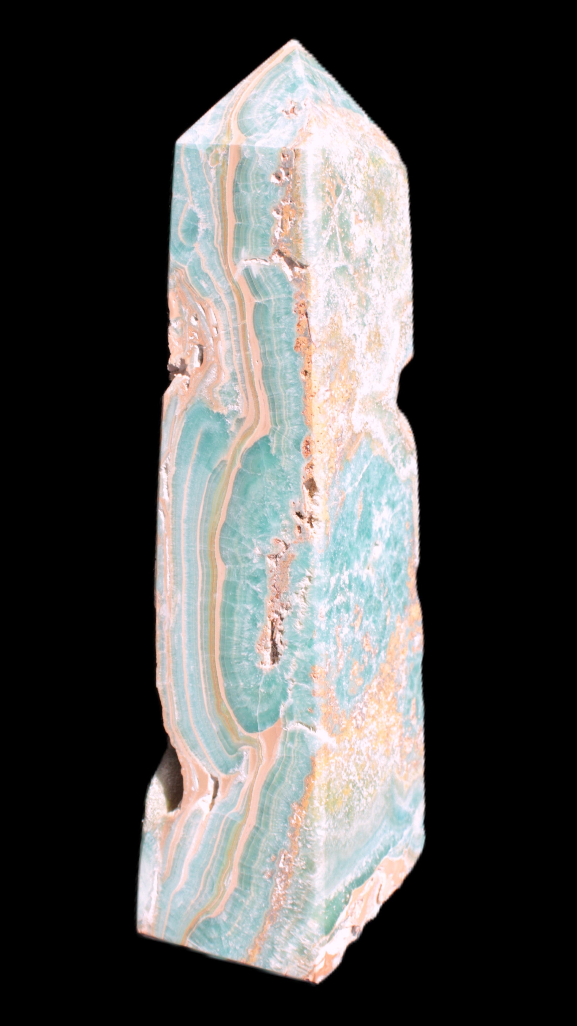 Caribbean Calcite obelisk 228*55*67mm 1554g Rocks and Things Store