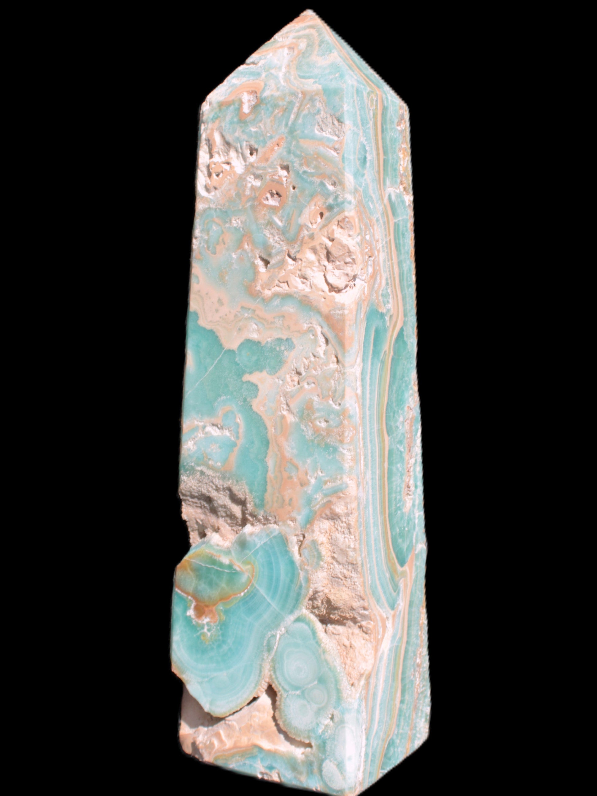 Caribbean Calcite obelisk 228*55*67mm 1554g Rocks and Things Store