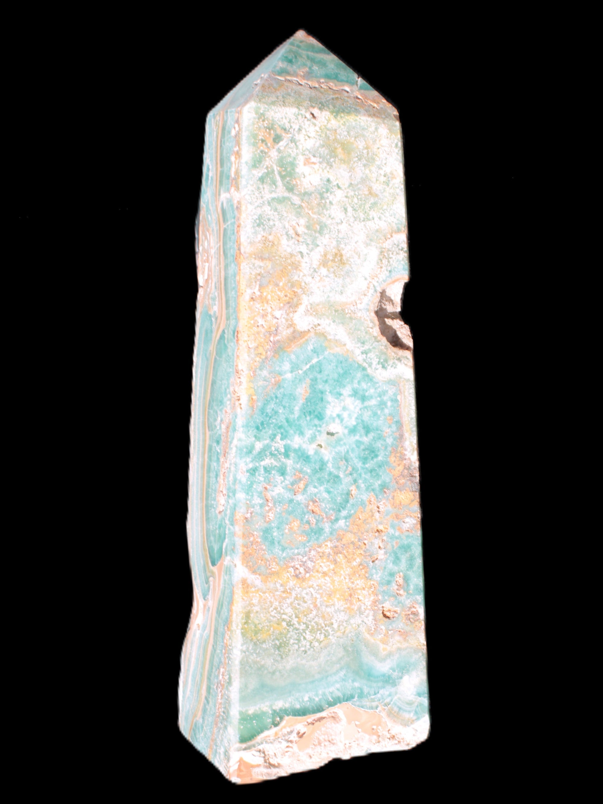 Caribbean Calcite obelisk 228*55*67mm 1554g Rocks and Things Store