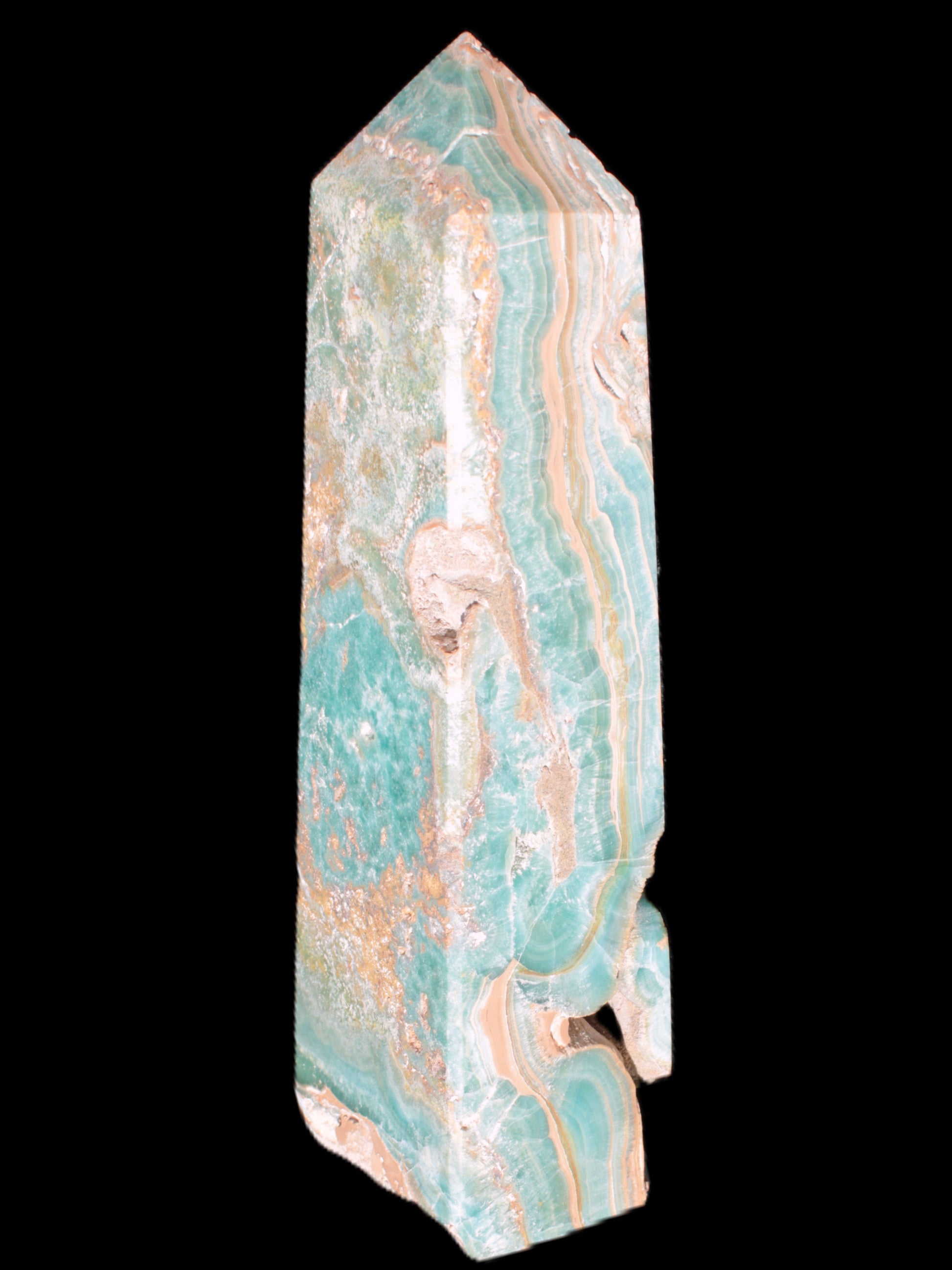 Caribbean Calcite obelisk 228*55*67mm 1554g Rocks and Things Store