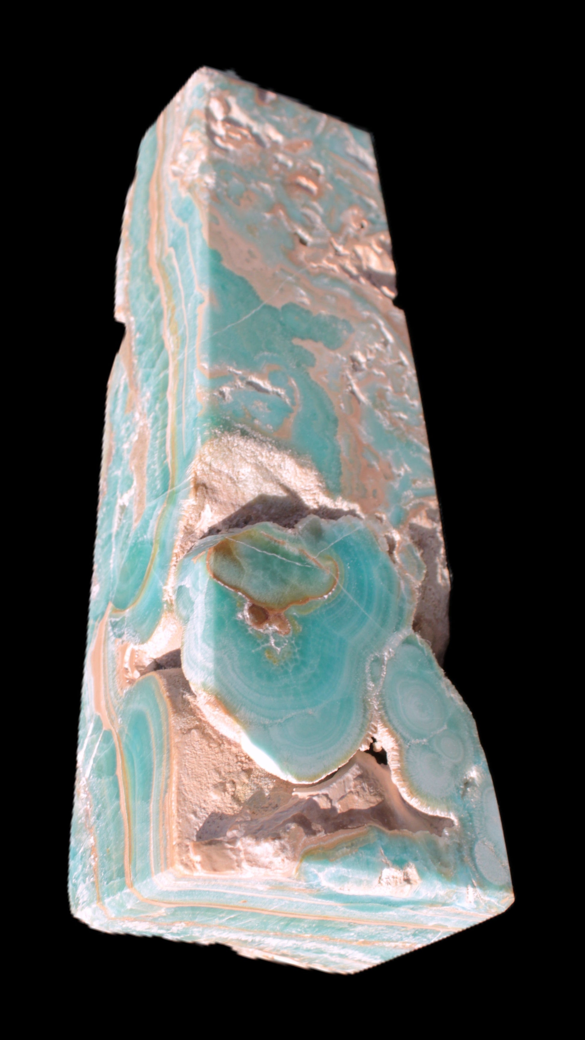 Caribbean Calcite obelisk 228*55*67mm 1554g Rocks and Things Store