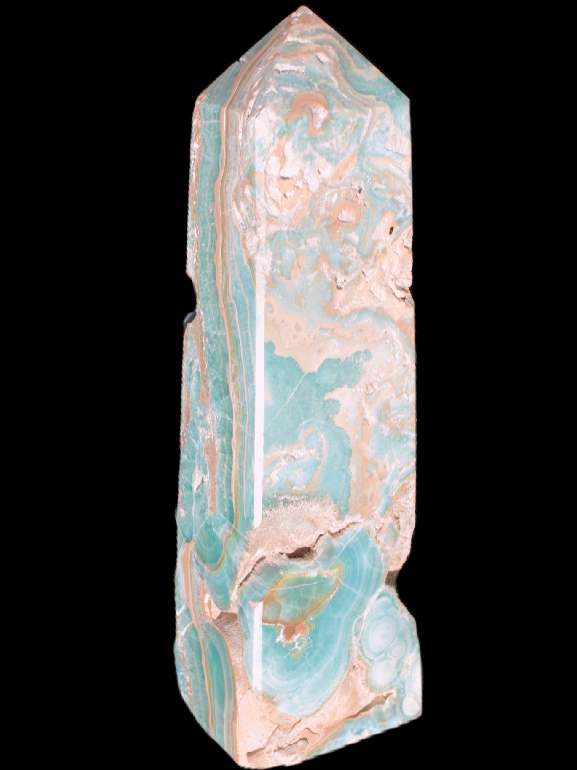Caribbean Calcite obelisk 228*55*67mm 1554g Rocks and Things Store