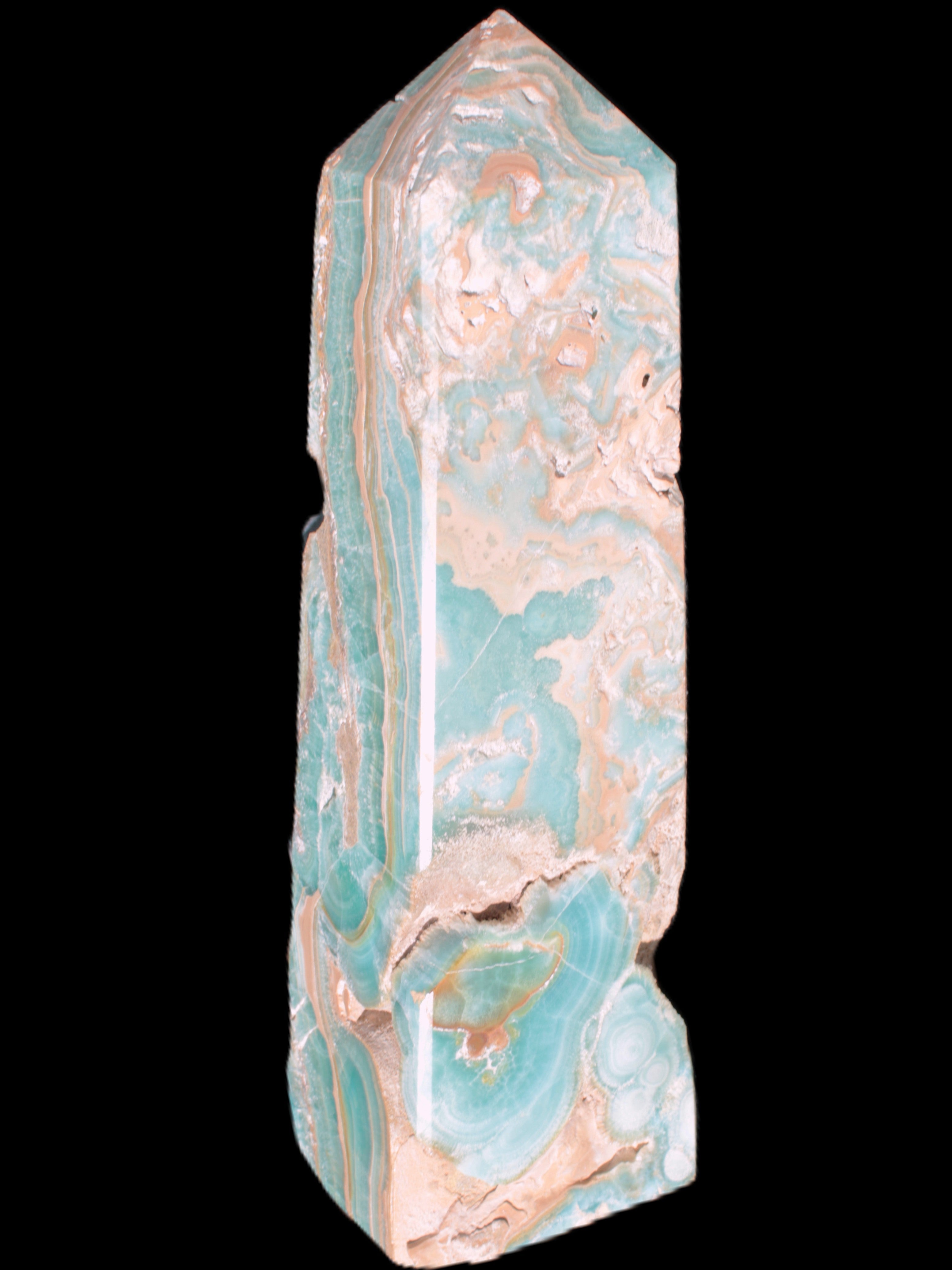 Caribbean Calcite obelisk 228*55*67mm 1554g Rocks and Things Store