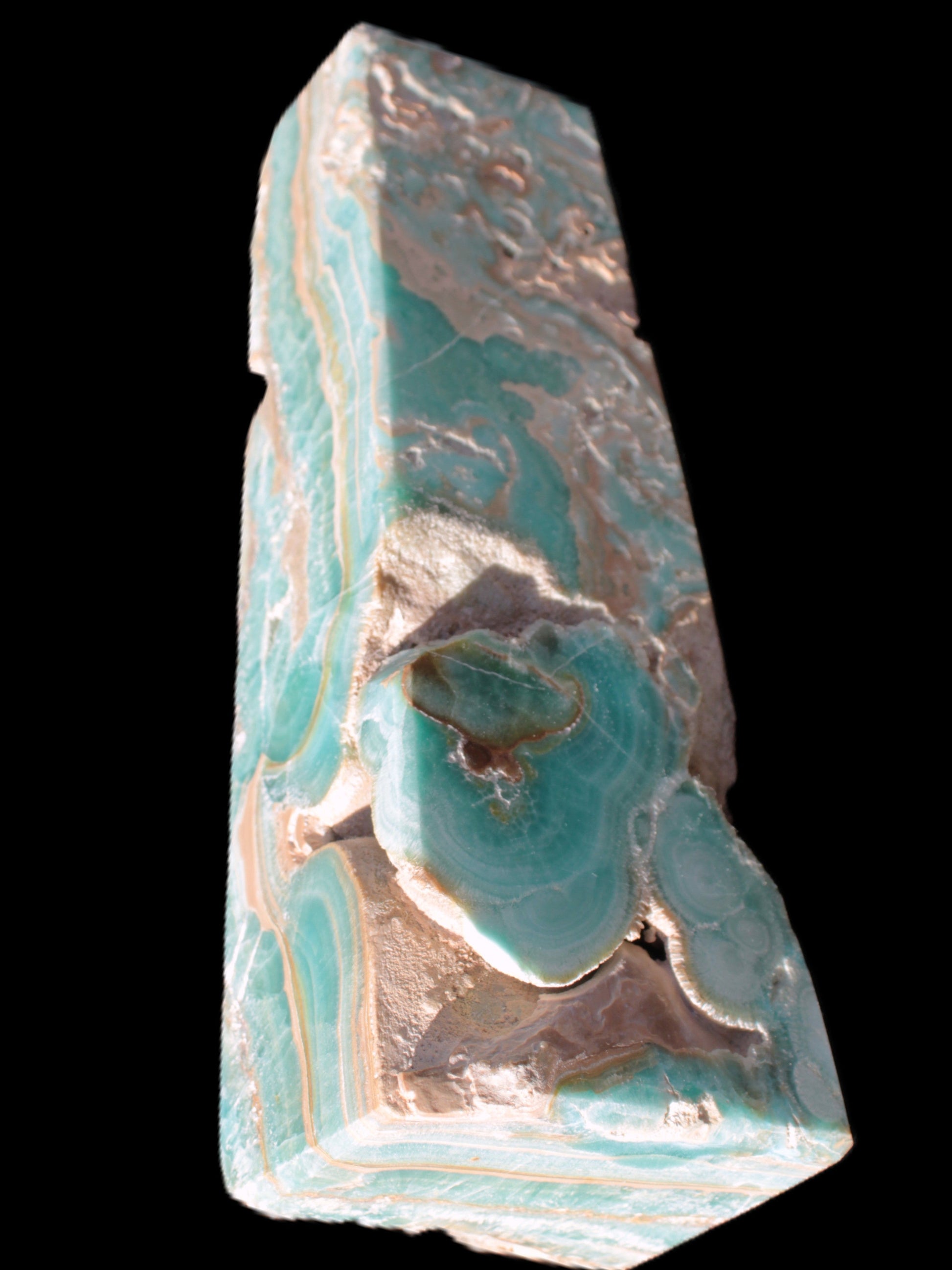 Caribbean Calcite obelisk 228*55*67mm 1554g Rocks and Things Store