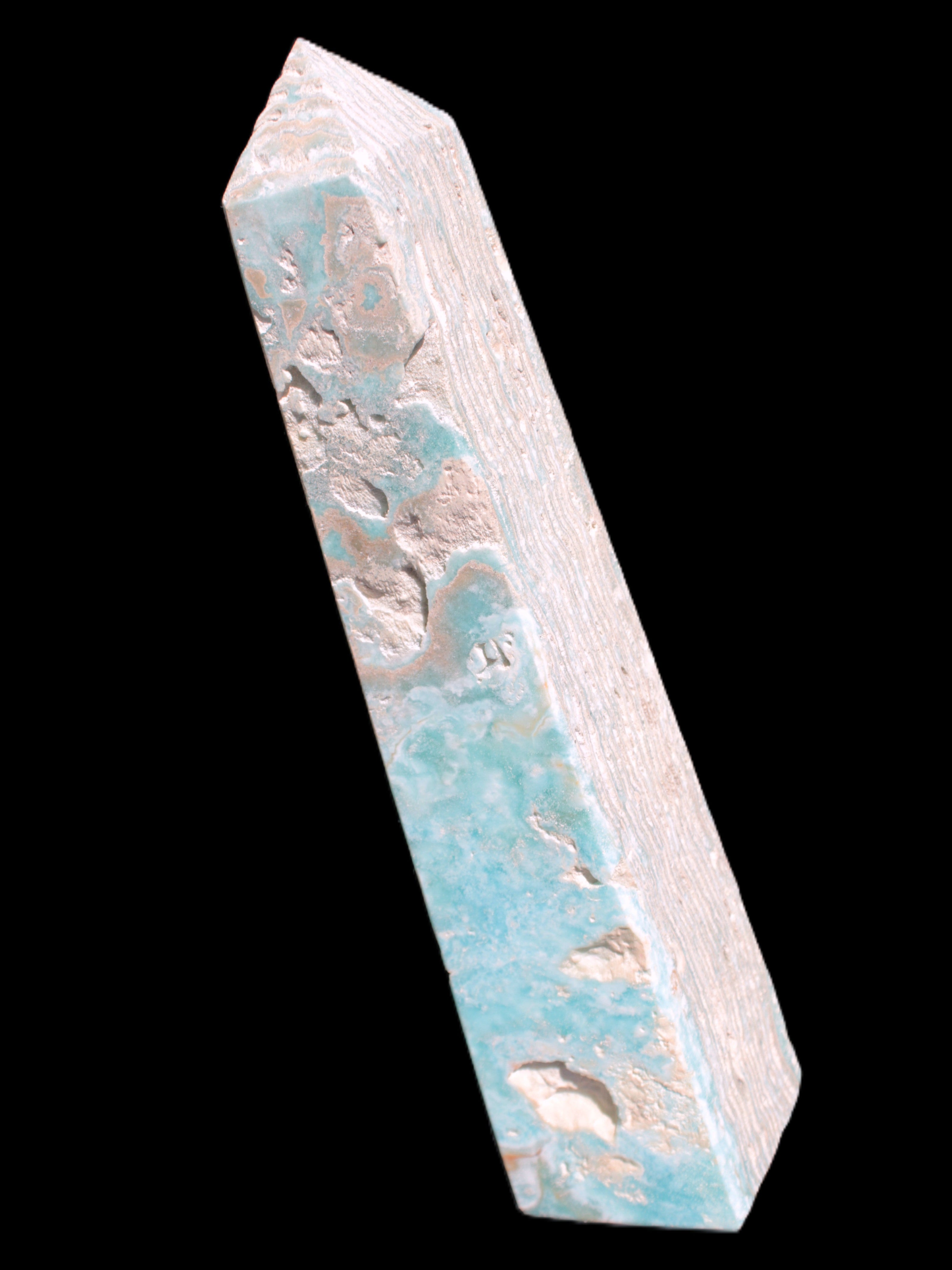 Caribbean Calcite obelisk 263*54*56mm 1271g Rocks and Things Store