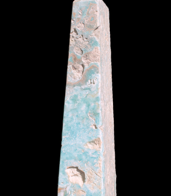 Caribbean Calcite obelisk 263*54*56mm 1271g in sunlight - Rocks and Things Store