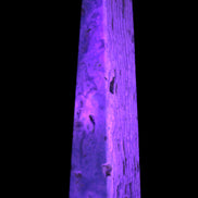 Caribbean Calcite obelisk 95*40*44mm 571g in UV light - Rocks and Things Store
