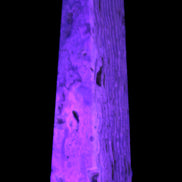 Caribbean Calcite obelisk 95*40*44mm 571g in UV light - Rocks and Things Store