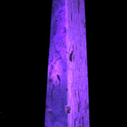 Caribbean Calcite obelisk 95*40*44mm 571g in UV light - Rocks and Things Store