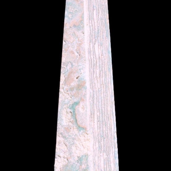 Caribbean Calcite obelisk 95*40*44mm 571g in sunlight - Rocks and Things Store